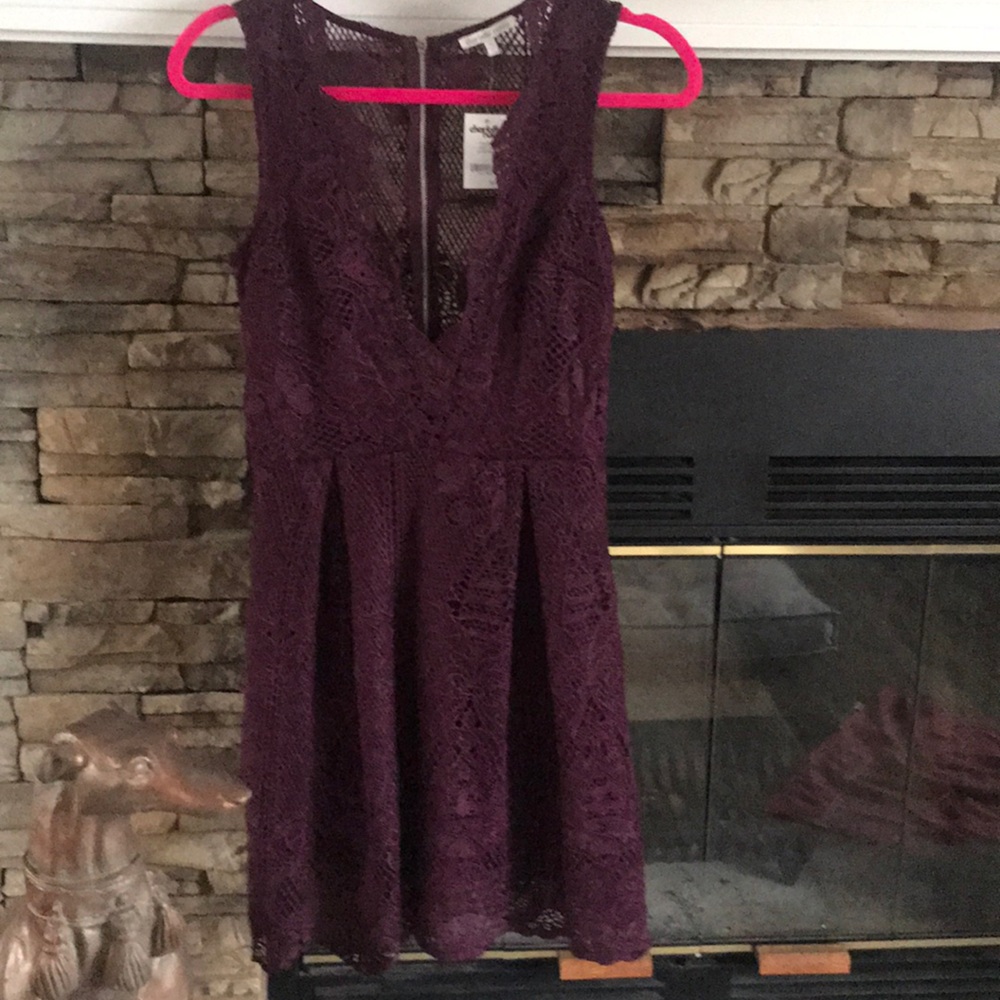 Charlotte Russe Lace Dress. Deep V Low cut